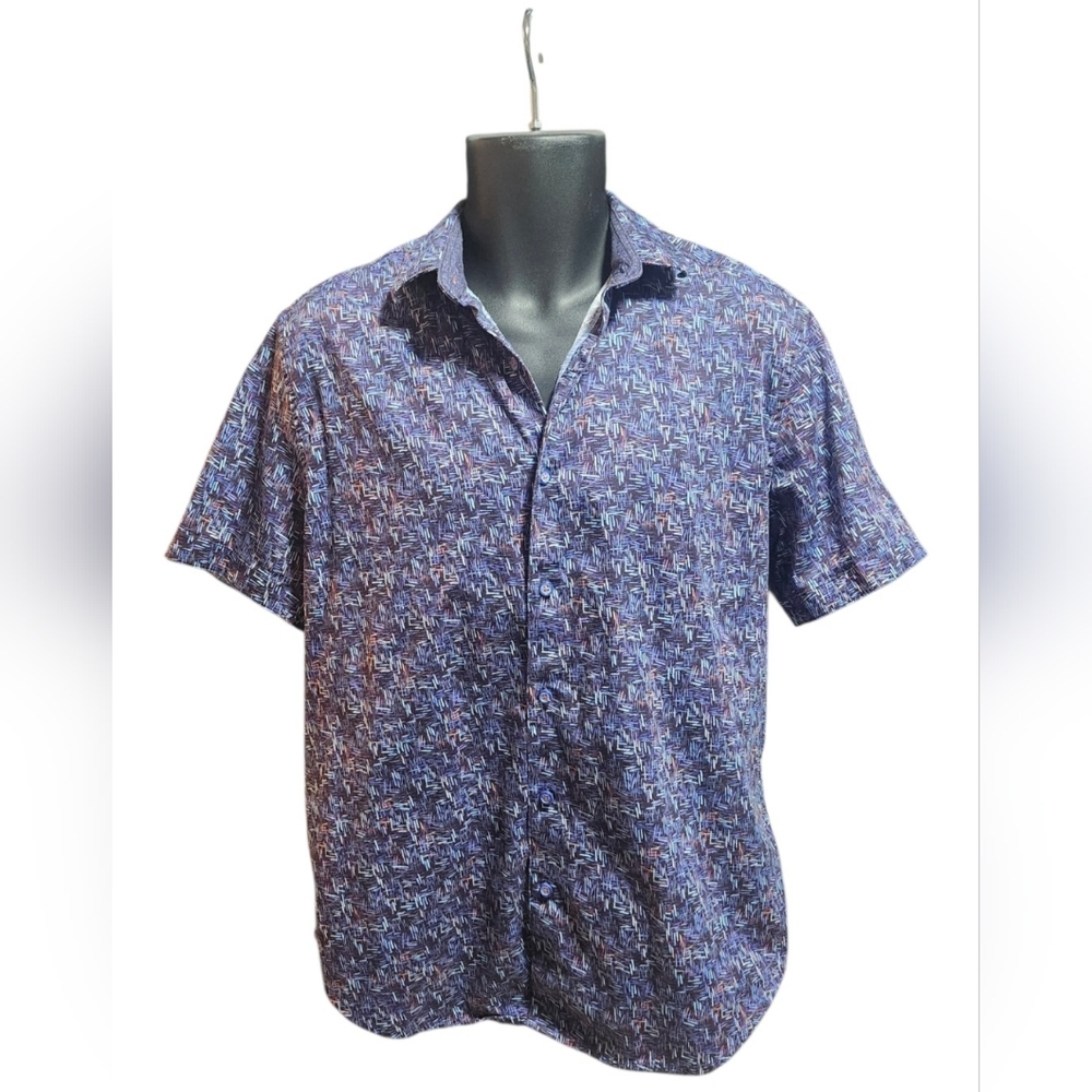 Robert Graham Short-Sleeve Button-Down Shirt - Blue Pattern
